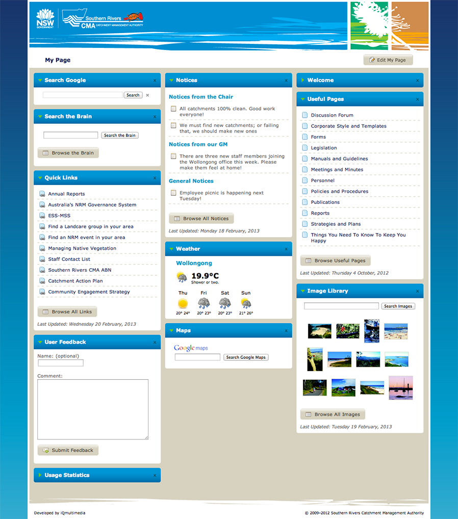 A screenshot of the My Page interface in its default layout