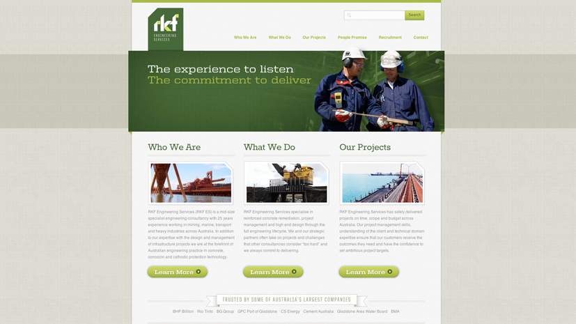 RKF branding applied to website