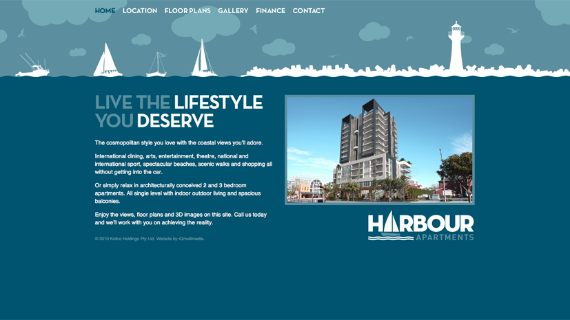 The Harbour Apartments website homepage
