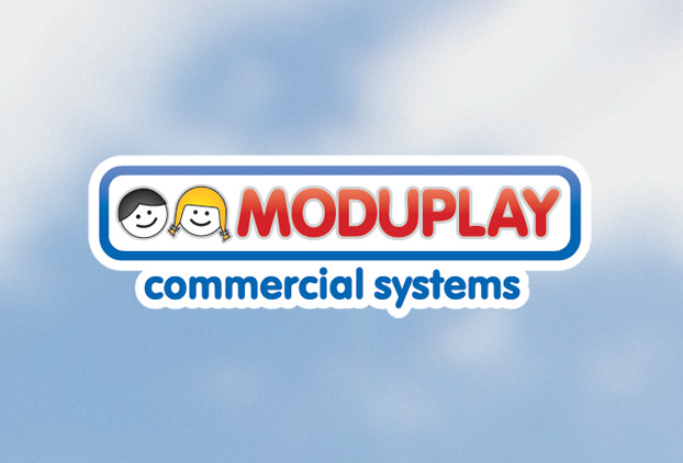 Moduplay logo with brochure treatment
