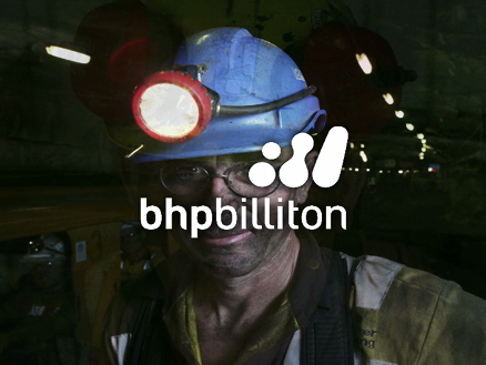 A still image from the Illawarra Coal induction video showing miners with BHP Billiton logo superimposed